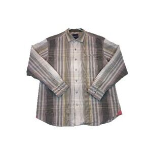 Tommy‎ Bahama Shirt Mens L striped Button up Long Sleeve Cotton lightweight